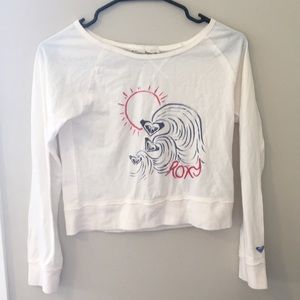 White Roxy cropped sweatshirt